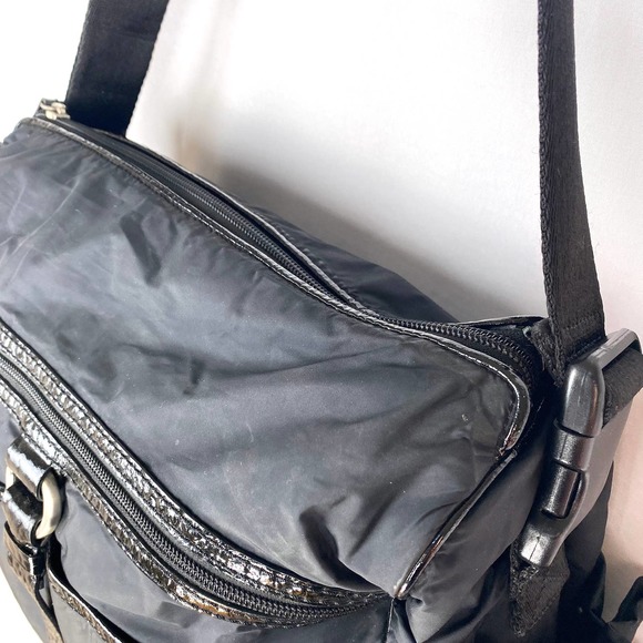 Cole Haan Diaper Bag Kyle Collection Black Nylon Adjustable Strap Baby Purse - Picture 4 of 12